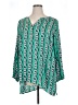 IMAN 100% Polyester Teal 3/4 Sleeve Blouse Size 1X - photo 1