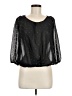 Iz Byer 100% Polyester Black 3/4 Sleeve Blouse Size M - photo 1