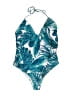 Boohoo Tropical Blue Green One Piece Swimsuit Size M - photo 1