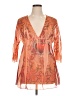 Daniel Benjamin 100% Polyester Orange Kimono Size XL - photo 1