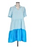 Jade 100% Polyester Color Block Blue Casual Dress Size M - photo 1