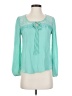 E&M Collection 100% Polyester Teal Long Sleeve Blouse Size S - photo 1