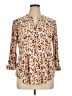 New Directions Animal Print Tan 3/4 Sleeve Blouse Size XL - photo 1
