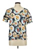 Fred David Blue Short Sleeve Blouse Size L - photo 1