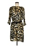 Peter Nygard 100% Polyester Animal Print Gold Cocktail Dress Size M (estimated) - photo 1