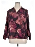 DR2 Floral Burgundy 3/4 Sleeve Blouse Size 1X - photo 1