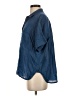 Madewell Solid Blue 3/4 Sleeve Button-Down Shirt Size S - photo 5