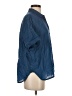Madewell Solid Blue 3/4 Sleeve Button-Down Shirt Size S - photo 4