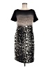 St. John 100% Silk Animal Print Black Casual Dress Size 8 - photo 1