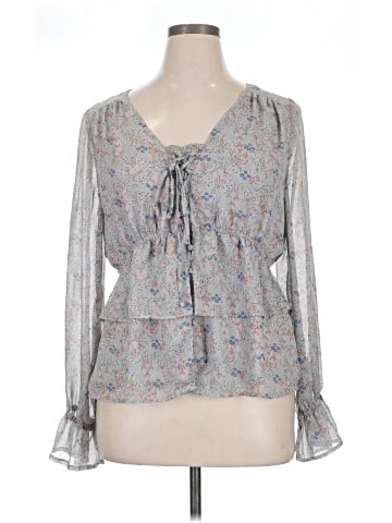Skies Are Blue Long Sleeve Blouse (view 1)