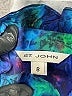 St. John Print Blue Long Sleeve Silk Top Size 8 - photo 6
