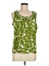 Lands' End 100% Cotton Floral Green Sleeveless Blouse Size M (petite) - photo 1