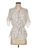 J for Justify Polka Dots Ivory 3/4 Sleeve Blouse Size S - photo 1