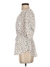 J for Justify Polka Dots Ivory 3/4 Sleeve Blouse Size S - photo 5