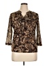 Chaps 100% Polyester Brown 3/4 Sleeve Blouse Size XL - photo 1