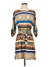 Freeway 100% Polyester Print Blue Casual Dress Size S - photo 1