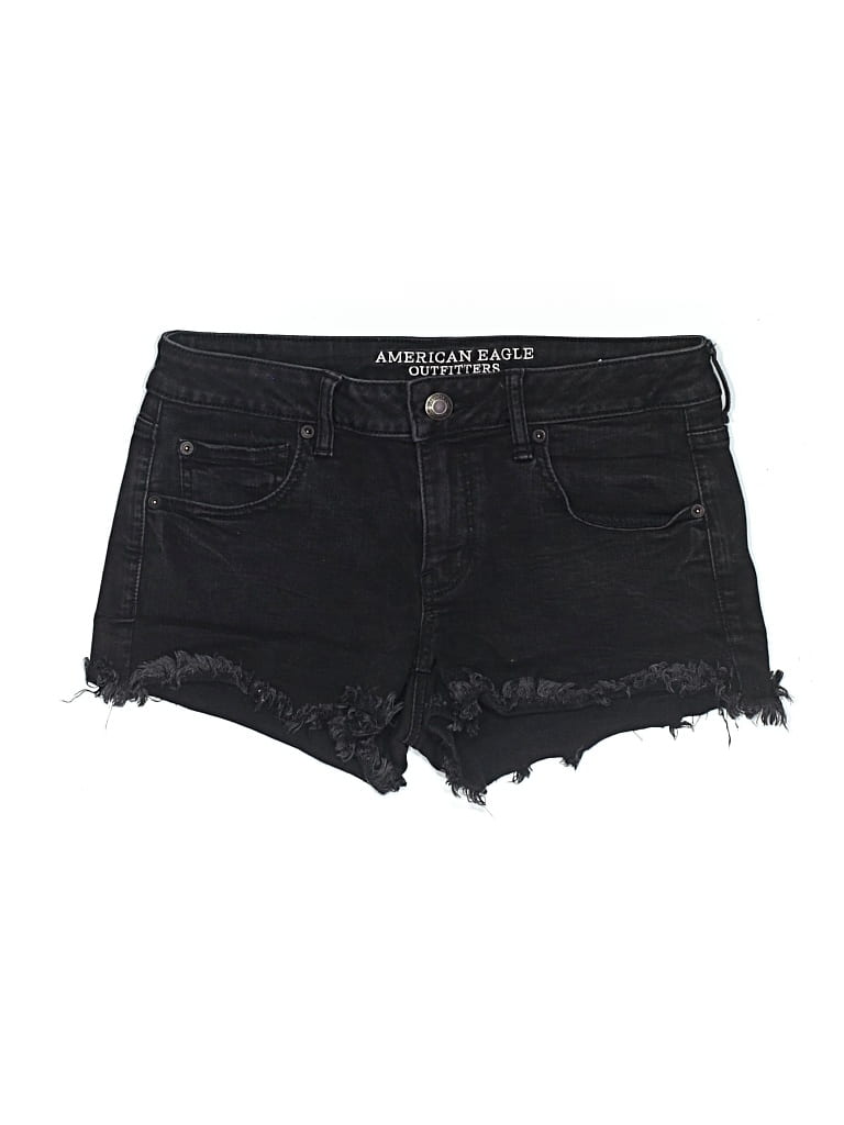 Pre-owned American Eagle Outfitters Denim Shorts In Black