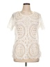 Valerie Stevens Ivory Short Sleeve Blouse Size XL - photo 1