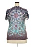 Appropriate Behavior 100% Polyester Paisley Teal Short Sleeve T-Shirt Size 2X - photo 2