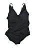 Lands' End Solid Black One Piece Swimsuit Size 16 - photo 1