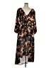 Parker 100% Polyester Print Black Casual Dress Size 14 - photo 1