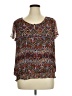 Covington 100% Polyester Brown Short Sleeve Blouse Size XL Petite - photo 1