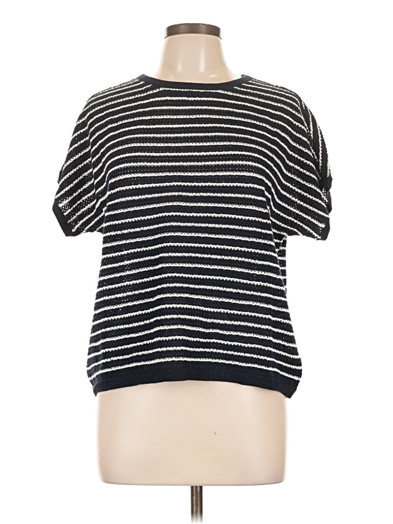 Pre-owned Pact Short Sleeve Top Black Boatneck Tops