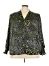 Cooper & Ella 100% Polyester Animal Print Green Long Sleeve Blouse Size 3X - photo 1