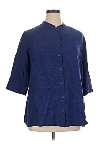 Erin London 3/4 Sleeve Button-Down Shirt (view 1)