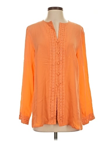 Diane von Furstenberg Long Sleeve Silk Top (view 1)