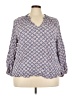 Grace 100% Rayon Blue 3/4 Sleeve Blouse Size 3X - photo 1