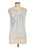 August Silk Silver Sleeveless Blouse Size L - photo 1