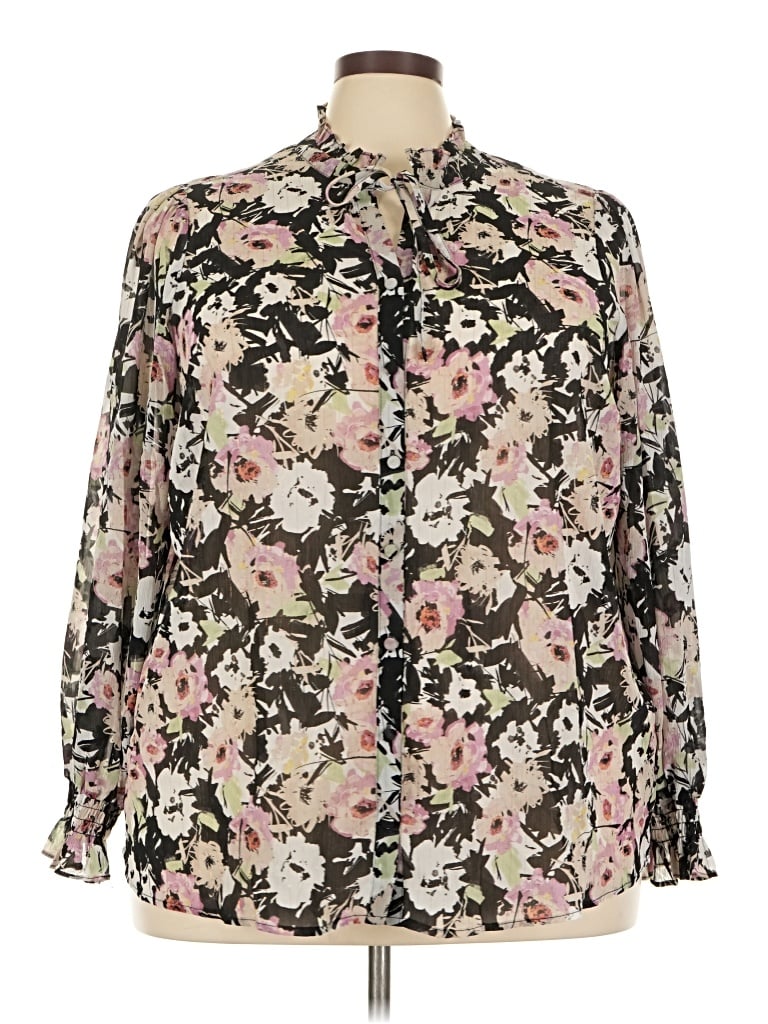 Pre-owned Torrid 3/4 Sleeve Blouse In Black