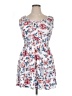 No Boundaries 100% Recycled Polyester Floral White Casual Dress Size XL - photo 1