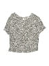 Splendid 100% Rayon Animal Print Ivory Short Sleeve Blouse Size 7 - 8 - photo 1