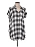 Lucky Penny Plaid Gray Short Sleeve Blouse Size M - photo 1