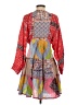Let Me Be Paisley Red Casual Dress Size XS - photo 2