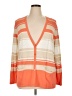Basler 100% Polyester Stripes Orange Cardigan Size EU 46 / US 16 - photo 1