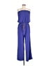 Zoa 100% Polyester Solid Blue Jumpsuit Size M - photo 1