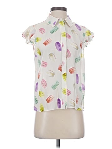 Alice + Olivia Short Sleeve Silk Top (view 1)