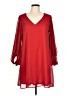 Adrienne 100% Polyester Red Casual Dress Size L - photo 1