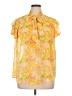 By Design 100% Polyester Yellow Short Sleeve Blouse Size 1X - photo 1
