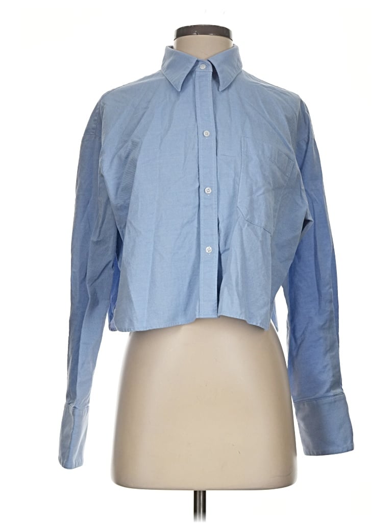 Pre-owned Twp Long Sleeve Button Down Shirt In Blue