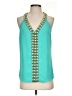 Bebe Teal Sleeveless Blouse Size S - photo 1