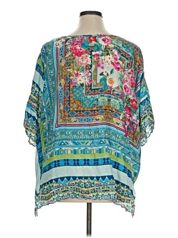 Johnny Was Short Sleeve Silk Top (view 2)