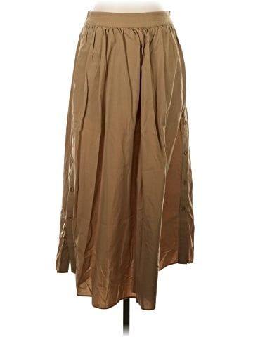 Madewell Signature Poplin Side-Button Midi Skirt (view 1)