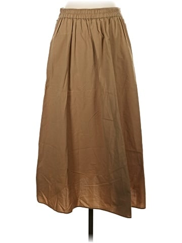 Madewell Signature Poplin Side-Button Midi Skirt (view 2)