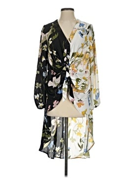 black and cream wrap dress London Times T7753M Long Sleeve A-Line Faux Black Cream / 4 4col:Shirts Size:1X / N18 date night to special Women Lilac Dresses Midi