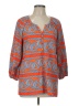 Mud Pie Orange 3/4 Sleeve Blouse Size L - photo 1