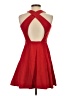 Francesca's Solid Red Cocktail Dress Size S - photo 2